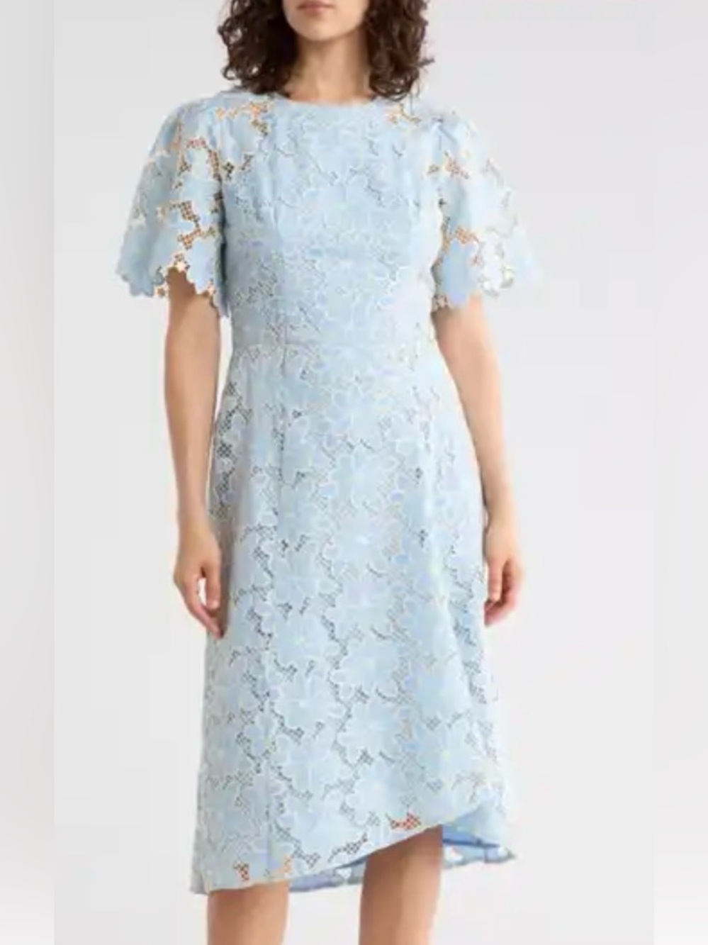 Women’s Maggy London Floral Lace Midi Flutter Sleeve Dress size 12